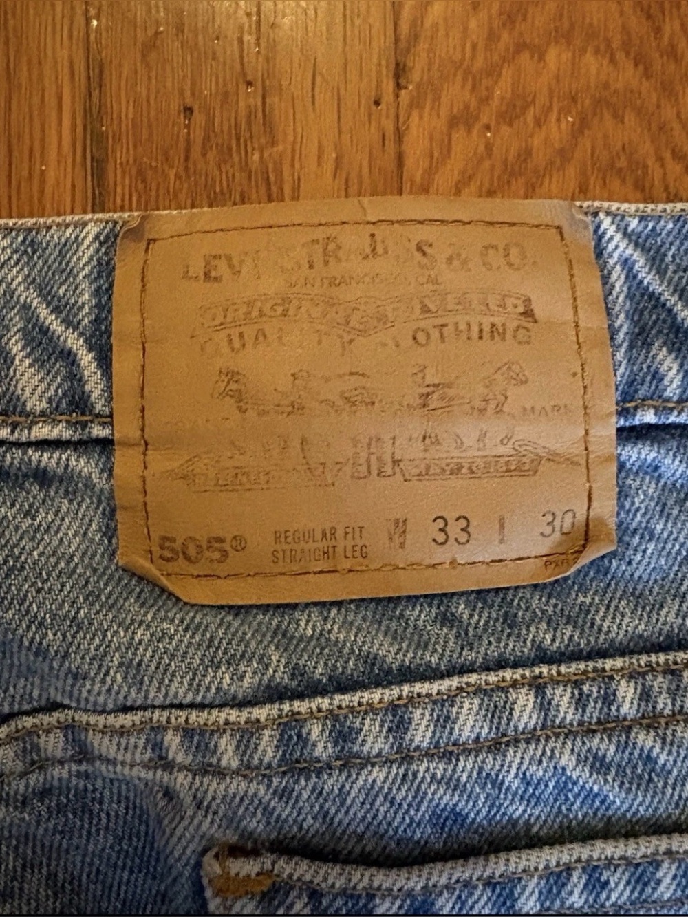 Vintage 90’s Levi’s 505 Straight Leg Orange Tab Blue Jeans - Picture 4 of 9